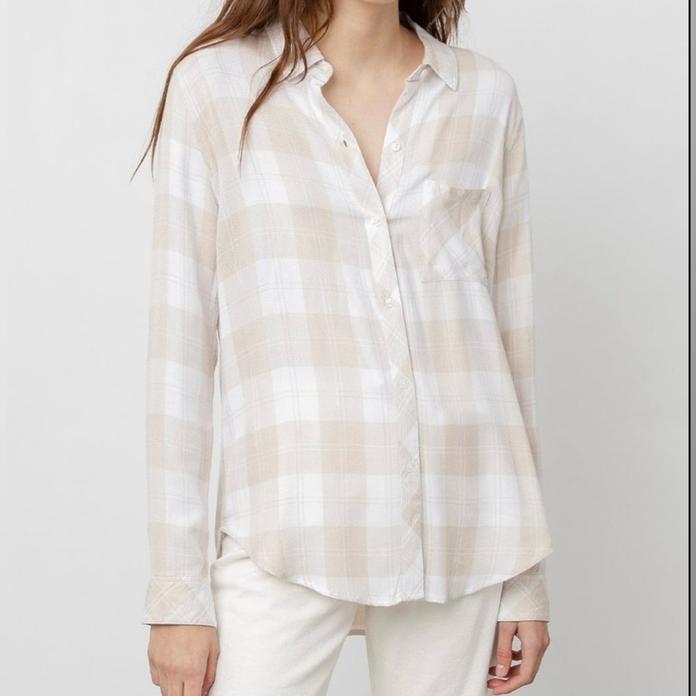 Rails | Hunter Beige and Cream Plaid Shirt XS